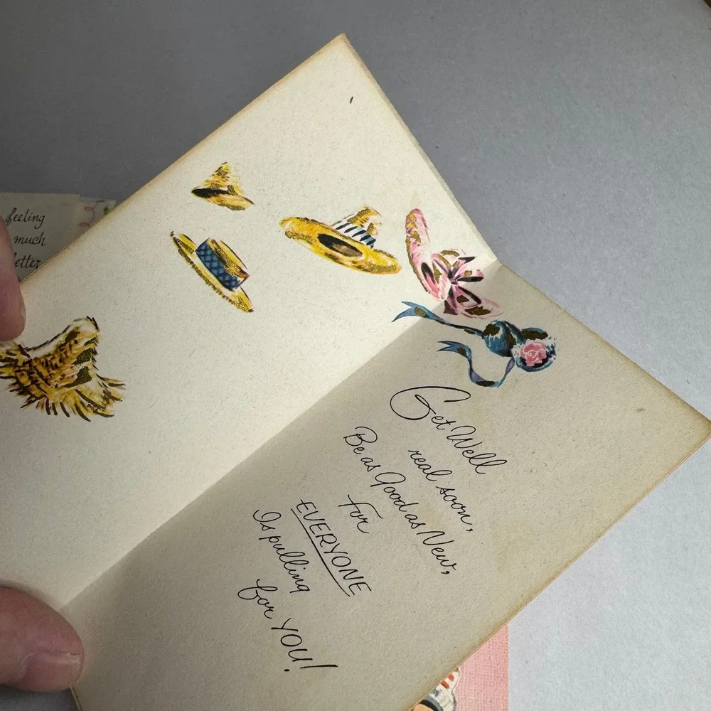 Vintage Greeting Cards Lot 8 A Straw Hill Card Get Well Hello Thinking of You